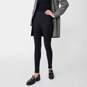 J. MCLAUGHLIN Lori Black Faux Suede‎ Leggings Size XL minimalist modern